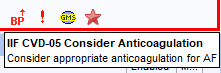 'IF CVD-05 Consider Anticoagulation 
Consider appropriate anticoagulation for AF 