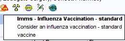 Imms - Influenza Vaccination - standard 
Consider an influenza vaccination - standard 
vaccine 