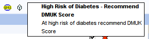 High Risk of Diabetes - Recommend 
OMUK score 
At high risk of diabetes recommend DMIJK 
Score 